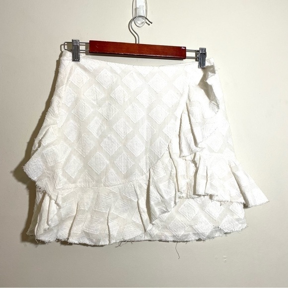 Revolve Tularosa Hannah Ruffle Mini Faux Wrap Skirt in Ivory - Picture 6 of 9